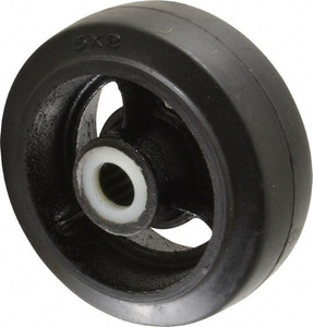 Fairbanks 5" Diam x 2" Wide, Rubber Caster Wheel 700 Lb. Capacity, 2-3/16" Hub Length, 3/4" Axle Diam, Roller Bearing 925-RC - 01357763