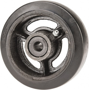 Fairbanks 5" Diam x 2" Wide, Rubber Caster Wheel 350 Lb. Capacity, 2-3/16" Hub Length, 1/2" Axle Diam, Delrin Bearing 525-CH - 65366155