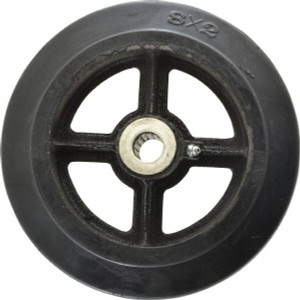 Fairbanks 8" Diam x 2" Wide, Rubber Caster Wheel 500 Lb. Capacity, 2-3/16" Hub Length, 3/4" Axle Diam, Roller Bearing E-508-SA - 89764765