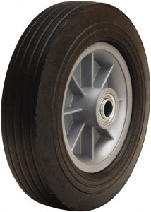 Hamilton Caster 10" Diam x 2-3/4" Wide, Rubber on Polypropylene Caster Wheel 500 Lb. Capacity, 3-1/4" Hub Length, 3/4" Axle Diam, Ball Bearing W-10-AT-3/4 - 73315764