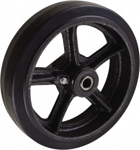 Value Collection 8" Diam x 2" Wide, Rubber Caster Wheel 1,000 Lb. Capacity, 2-3/16" Hub Length, 3/4" Axle Diam, Roller Bearing WH8X2MORR - 02275352
