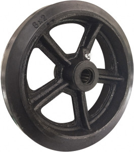 Value Collection 8" Diam x 2" Wide, Mold-On Rubber Caster Wheel 600 Lb. Capacity, 5/8" Axle Diam, Roller Bearing CWMR8600 - 52790334
