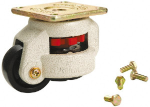 Sunnex 1-1/4" Wide, Nylon Swivel Caster 1,300 Lb Capacity, Threaded Stem Mount, 3.74" x 3.74" Plate, Ball Bearing SLC-1300S - 86022779