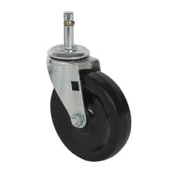 Albion Casters 4" Diam x 15/16" Wide x 4-5/8" OAH Stem Mount Swivel Caster Soft Rubber, 115 Lb Capacity, Self-Lubricating Bearing, 7/16 x 1-17/32" Friction Stem 30345 - 00042465