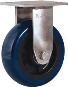 Albion Casters 5" Diam x 2" Wide x 6-1/2" OAH Top Plate Mount Rigid Caster Polyurethane Mold on Polypropylene, 600 Lb Capacity, Delrin Bearing, 4 x 4-1/2" Plate 05EG05251R - 55055800