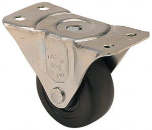 Albion Casters 2" Diam x 1" Wide x 2-1/2" OAH Top Plate Mount Rigid Caster Soft Rubber, 90 Lb Capacity, Self-Lubricating Bearing, 1-1/2 x 2-21/32" Plate 25748 - 77748671
