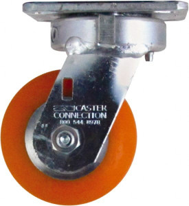 Caster Connection 4" Diam x 2" Wide x 5-5/8" OAH Top Plate Mount Swivel Caster Polyurethane on Aluminum, 700 Lb Capacity, Sealed Precision Ball Bearing, 4 x 4-1/2" Plate CDP-MSC-16 - 47172671