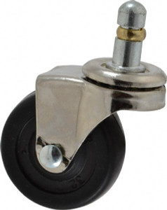 ER Wagner 2" Diam x 13/16" Wide x 2-1/2" OAH Stem Mount Swivel Caster Soft Rubber, 75 Lb Capacity, Delrin Bearing, 7/16 x 7/8" Friction Stem 9F4952004000712 - 01504612