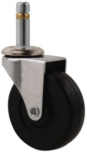 ER Wagner 2-1/2" Diam x 13/16" Wide x 3-1/16" OAH Stem Mount Swivel Caster Soft Rubber, 90 Lb Capacity, Delrin Bearing, 7/16 x 1-3/8" Friction Stem 9F4957004000201 - 01504935