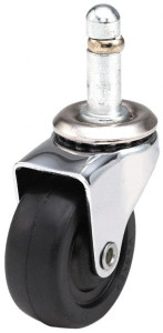 ER Wagner 2" Diam x 13/16" Wide x 2-1/2" OAH Stem Mount Swivel Caster Hard Rubber, 100 Lb Capacity, Delrin Bearing, 7/16 x 1-3/8" Friction Stem 9F4952009000201 - 01504992