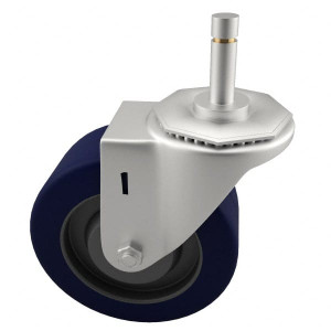 ER Wagner 4" Diam x 1-1/4" Wide x 4-1/2" OAH Stem Mount Swivel Caster Polyurethane, 275 Lb Capacity, Delrin Bearing, 7/16 x 1-3/8" Friction Stem 2F9904B25000101 - 01505916