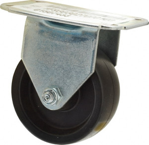 ER Wagner 3" Diam x 1-1/4" Wide x 3-3/4" OAH Top Plate Mount Rigid Caster Polyolefin, 210 Lb Capacity, Plain Bearing, 2-3/4 x 3-3/4" Plate 1F9303027000100 - 01507433