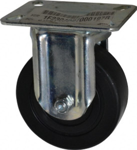 ER Wagner 4" Diam x 1-3/8" Wide x 5-1/16" OAH Top Plate Mount Rigid Caster Polyolefin, 300 Lb Capacity, Plain Bearing, 3-1/8 x 4-1/8" Plate 1F2304027000197 - 01507466