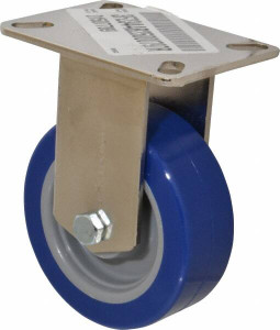 ER Wagner 4" Diam x 1-1/2" Wide x 5-3/8" OAH Top Plate Mount Rigid Caster Polyurethane, 375 Lb Capacity, Delrin Bearing, 3-1/8 x 4-1/8" Plate 3F2344B25000797 - 01507789