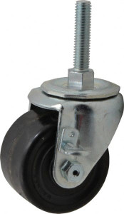 ER Wagner 3" Diam x 1-3/4" Wide x 3-3/4" OAH Stem Mount Standard Caster Phenolic, 350 Lb Capacity, Roller Bearing, 1/2-13 x 2-1/2" Leveling Stem 1F5903406T08118 - 01507987