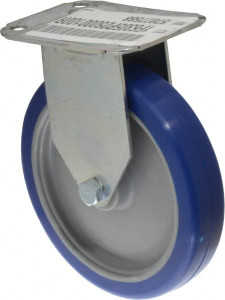 ER Wagner 5" Diam x 1" Wide x 5-13/16" OAH Top Plate Mount Rigid Caster Polyurethane, 145 Lb Capacity, Plain Bearing, 2-3/4 x 3-3/4" Plate 1F6305P25000100 - 57077588