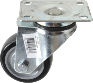 Fairbanks 3" Diam x 1-1/4" Wide x 4-3/4" OAH Top Plate Mount Swivel Caster Polyurethane, 150 Lb Capacity, Ball Bearing, 2-7/8 x 3-5/8" Plate 03-3-PBB - 66027277