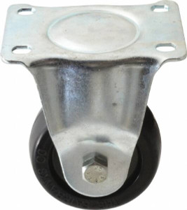 Fairbanks 3" Diam x 1-1/4" Wide x 4-3/8" OAH Top Plate Mount Rigid Caster Soft Rubber, 175 Lb Capacity, Self-Lubricating Bearing, 2-7/8 x 3-5/8" Plate 13-3-SR - 89765424