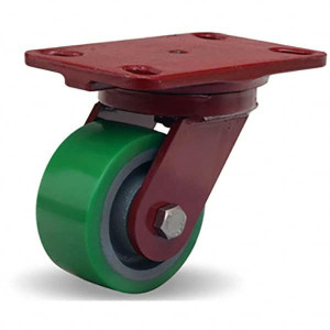 Hamilton Caster 4" Diam x 2" Wide x 5-5/8" OAH Top Plate Mount Swivel Caster Polyurethane, 750 Lb Capacity, Precision Sealed Bearing, 4-1/2 x 6-1/2" Plate S-HS-4DB - 74977059