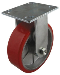 Value Collection 3" Diam x 2" Wide x 4-1/2" OAH Top Plate Mount Rigid Caster Polyurethane, 540 Lb Capacity, Roller Bearing, 4 x 4-1/2" Plate 16PY03201R - 02277333