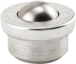 Hudson Bearings 1 Inch Diameter, Round, Carbon Steel Ball Transfer 1.6719 Inch Overall Diameter, 5/8 Inch Mount Height, 200 Lb. Capacity MBT-1CS - 42101394