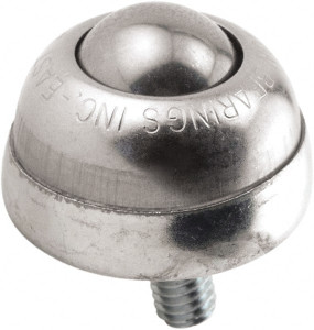 Hudson Bearings 1 Inch Diameter, Round, Carbon Steel Ball Transfer 1-3/4 Inch Overall Diameter, 1-3/8 Inch Mount Height, 75 Lb. Capacity SBT-1CS 3/8 - 42941518