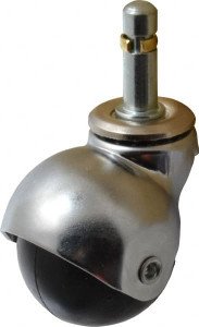 ER Wagner 2 Inch Ball Diameter x 13/16 Inch Wide Wheel, Soft Rubber Friction Ring Stem Spherical Ball Caster 7/16 Inch Diameter x 1-3/8 Inch Long Friction Ring Stem, 2-5/8 Inch Overall Length, 75 Lbs. Load Limit 9F7952004000201 - 01504836