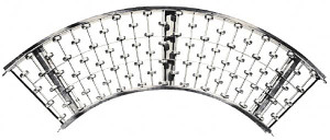 Dematic 24 Inches Wide 90° Curved Gravity Skatewheel Conveyor 1-15/16 Inch Diameter Steel Wheels, 12 Gauge Aluminum Frame, 60 Inch Outside Radius STK0100BCC - 66057589