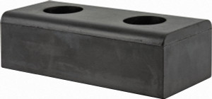 Vestil Rubber Molded Rubber Bumper 10" Wide x 4-1/2" High, 3" Projection, 5/8" Bolt Hole Diam DBE-10-1 - 30114854