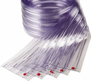 TMI, LLC Clear Ribbed Replacement Strips Dock Curtain Strips 12" Wide x 12 ft. Long x 1/8" Thick, Vinyl REP20-12-12-5 - 86452125