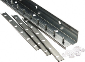 TMI, LLC 5Ft. Long Galvanized Steel Dock Strip Door Mounting Hardware For Use with Vinyl Strip Material (All Widths) HW10-L-UM-05 - 86452109