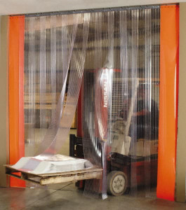 Aleco 4 ft. Door Width x 7 ft. Door Height Vinyl Dock Strip Door 8" Strip Width x 0.08" Strip Thickness, Clear Smooth, 50% Overlap 45500 1 - 89826002