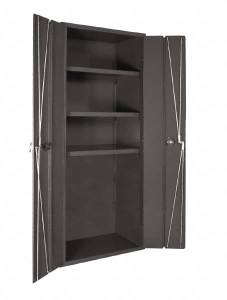 Durham 3 Shelf Locking Storage Cabinet Steel, 38" Wide x 26" Deep x 72" High, Gray 3951-3S-95 - 37773330