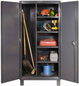 Durham 4 Shelf Combination Storage Cabinet Steel, 48" Wide x 24" Deep x 78" High, Gray HDJC244878-4S95 - 52470283