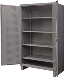 Durham 4 Shelf Pegboard Storage Cabinet Steel, 48" Wide x 24" Deep x 78" High, Gray HDCP244878-4S95 - 69956696