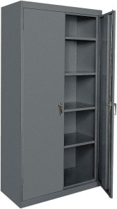 Sandusky Lee 5 Shelf Locking Storage Cabinet Steel, 36" Wide x 24" Deep x 78" High, Charcoal Gray EA42362478-02 - 03417672