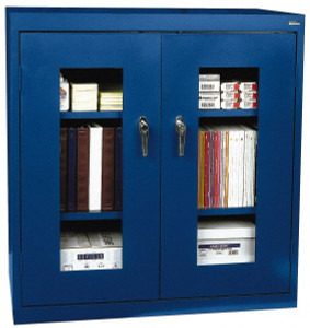 Sandusky Lee 3 Shelf Visible Storage Cabinet Steel, 36" Wide x 18" Deep x 42" High, Blue CA2V 361842-06 - 40258584