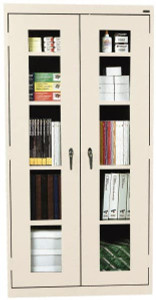 Sandusky Lee 5 Shelf Visible Storage Cabinet Steel, 46" Wide x 24" Deep x 78" High, Putty CA4V 462478-07 - 40258790