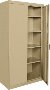 Sandusky Lee 5 Shelf Locking Storage Cabinet Steel, 36" Wide x 18" Deep x 72" High, Tan CA41361872-04 - 78410321