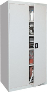 Sandusky Lee 5 Shelf Locking Storage Cabinet Steel, 36" Wide x 18" Deep x 72" High, Gray EA4R361872-05 - 78410396