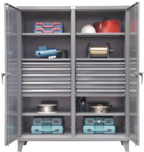 Strong Hold 6 Shelf 10 Bin Locking Storage Cabinet Steel, 60" Wide x 24" Deep x 78" High, Dark Gray 56-DS-246-10DB - 67506550