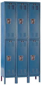 Hallowell 6 Door, 2 Tier, Premium Wardrobe Lockers 36" Wide x 15" Deep x 78" High, Marine Blue U3258-2MB - 65170318