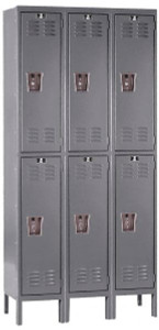 Hallowell 6 Door, 2 Tier, Premium Wardrobe Lockers 45" Wide x 15" Deep x 78" High, Gray U3558-2A-HG - 65173544