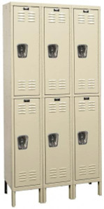 Hallowell 6 Door, 2 Tier, Premium Wardrobe Lockers 45" Wide x 15" Deep x 78" High, Parchment U3558-2A-PT - 65173551