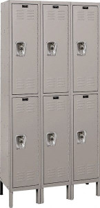 Hallowell 6 Door, 2 Tier, Ready-Built Wardrobe & Box Lockers 36" Wide x 15" Deep x 78" High, Gray URB3258-2A-HG - 65174823