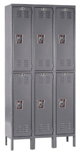 Hallowell 6 Door, 2 Tier, Ready-Built Wardrobe & Box Lockers 36" Wide x 18" Deep x 78" High, Gray URB3288-2A-HG - 65174849