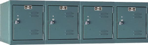 Hallowell 4 Door, 4 Horizontal Tier, Premium Box Lockers 48" Wide x 18" Deep x 14-3/4" High, Gray U1482-4WM-A-HG - 80797699