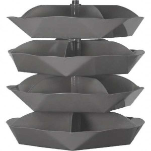 Durham 2,500 Lb Capacity, 22" Deep x 46-1/2" High, Rotating Bin Rack 1 Side, Gray Steel Bins 1504-95 - 66582479