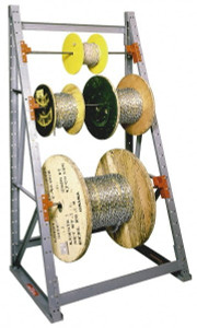 Made in USA 2,000 Lb Capacity Reel Storage Rack 1 Bay, 36" Wide x 96" High x 24" Deep, Gray RR328-A - 81901407