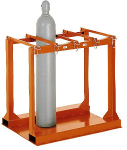 Made in USA Cylinder Pallet Rack 4 Cylinders, 34" Wide x 41" High x 23" Deep, Orange CP4 - 89816607